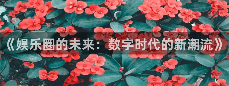 恒行体育娱乐注册链接：《娱乐圈的未来：数字时代的新潮流》