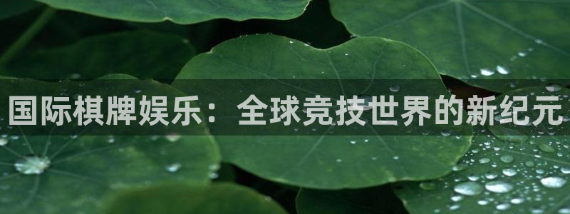 恒行体育凯捷平台注册：国际棋牌娱乐：全球竞技世界的新纪元